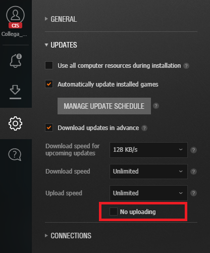 wargaming game center unable to download updates