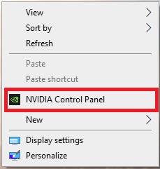 NVIDIA control panel