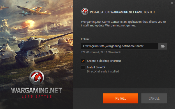 Instalando o World of Tanks no iniciador Lesta Game Center (LGC)