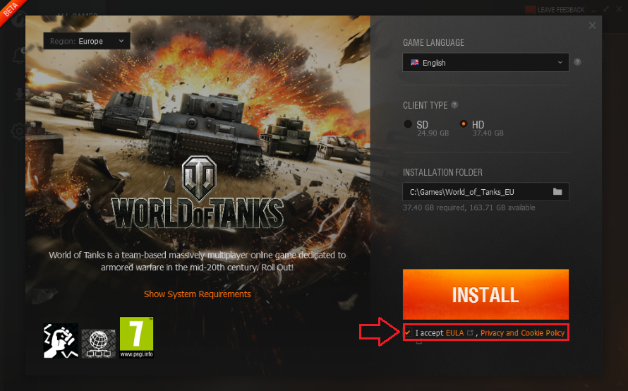 Games center world of tanks