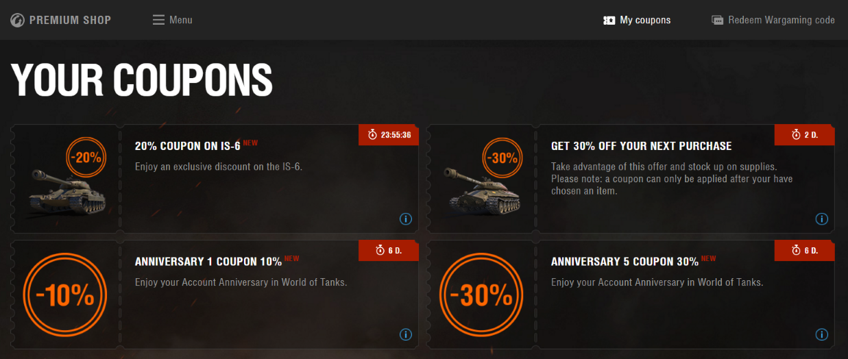 How to get world of tanks coupons