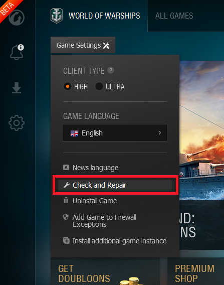 world of warships client