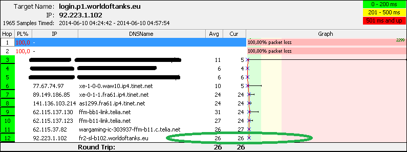 pingplotter pro number of times to trace