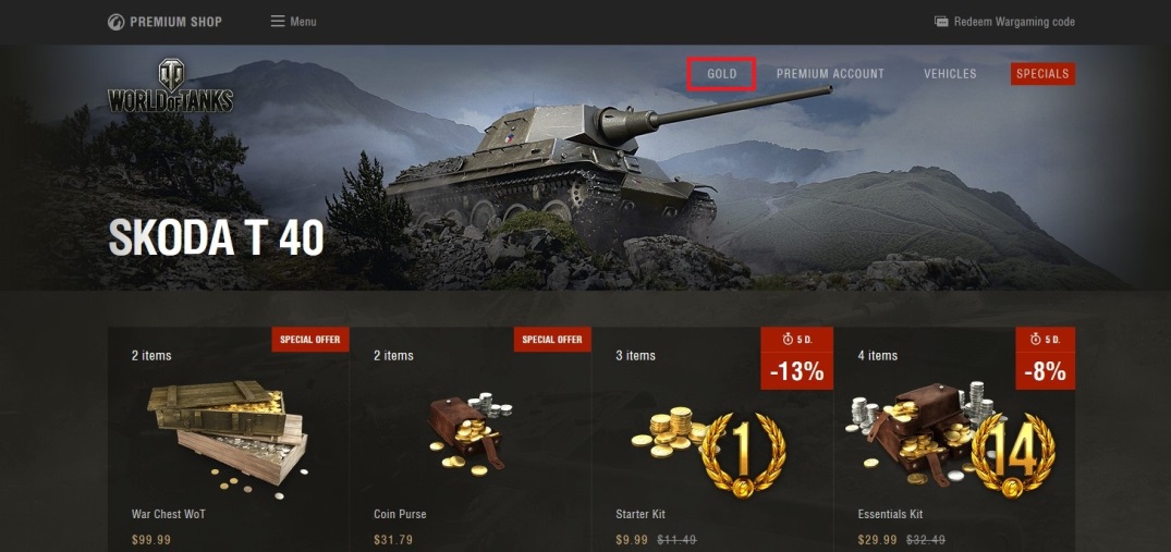 Gift Card – World of Tanks Store USA